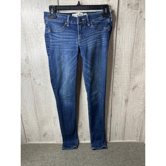Hollister Womens Size 1 Skinny Jeans W25 L29 Cotton Blend Medium Wash Blue Denim - Picture 2 of 6